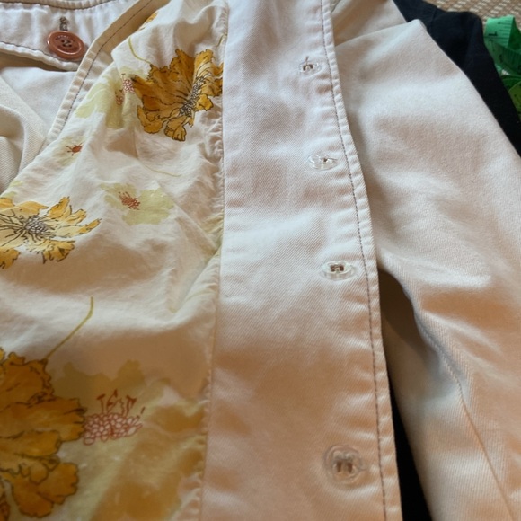 Vintage Kenneth Cole Reaction Jean Jacket sz L cream with floral lining - Picture 7 of 13